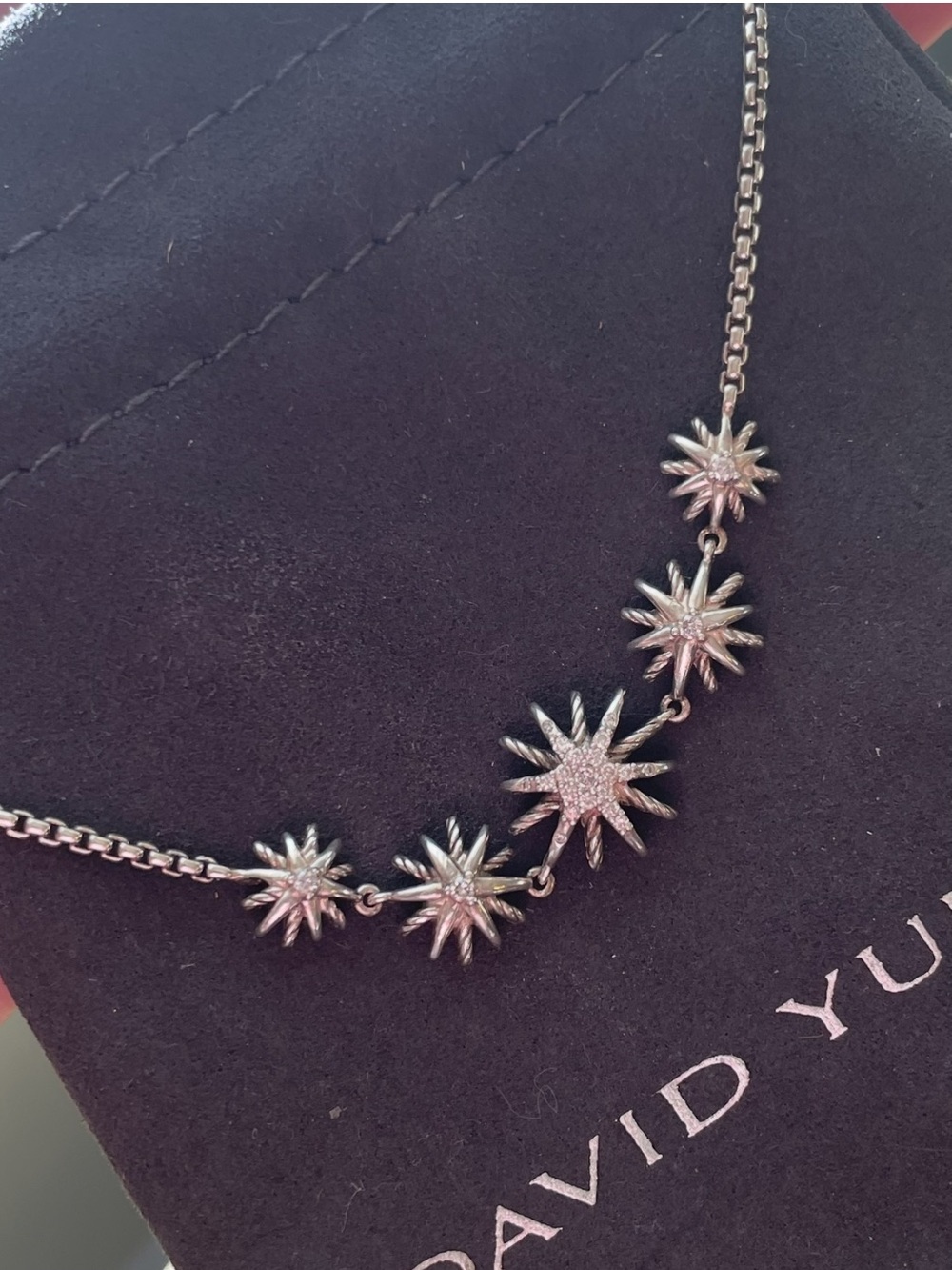 DAVID YURMAN~Five Station Starburst Diamond Necklace